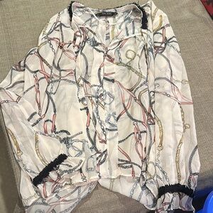 Zara Multicolor Chain Pattern Blouse